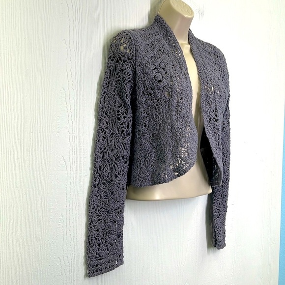 Anthropologie - Angels Of The North Grey Odense Open Knit Open Cardigan Medium - Picture 4 of 13